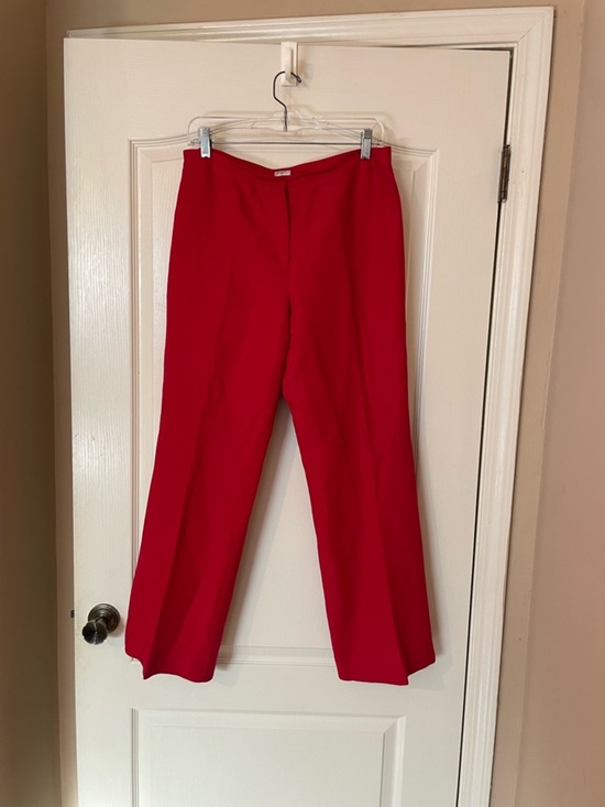 Tahari Pants - Tahari ASL Red Dress Linen Pants Women’s Size 10 Straight Leg Lined Career